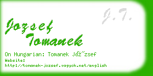 jozsef tomanek business card